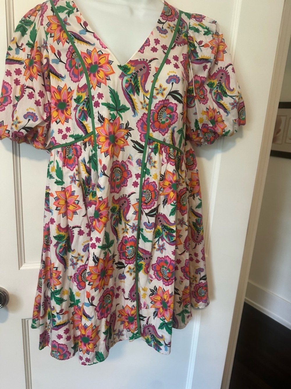 CROSBY by Mollie Burch Floral Mini Dress in Cream, Pink, Green, Yellow